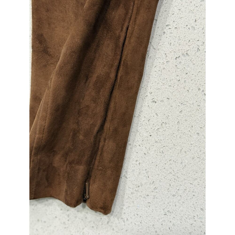 VTG Polo Ralph Lauren Lamb Suede Ankle Zip Pants Women’s Medium Brown Luxury - Picture 11 of 16